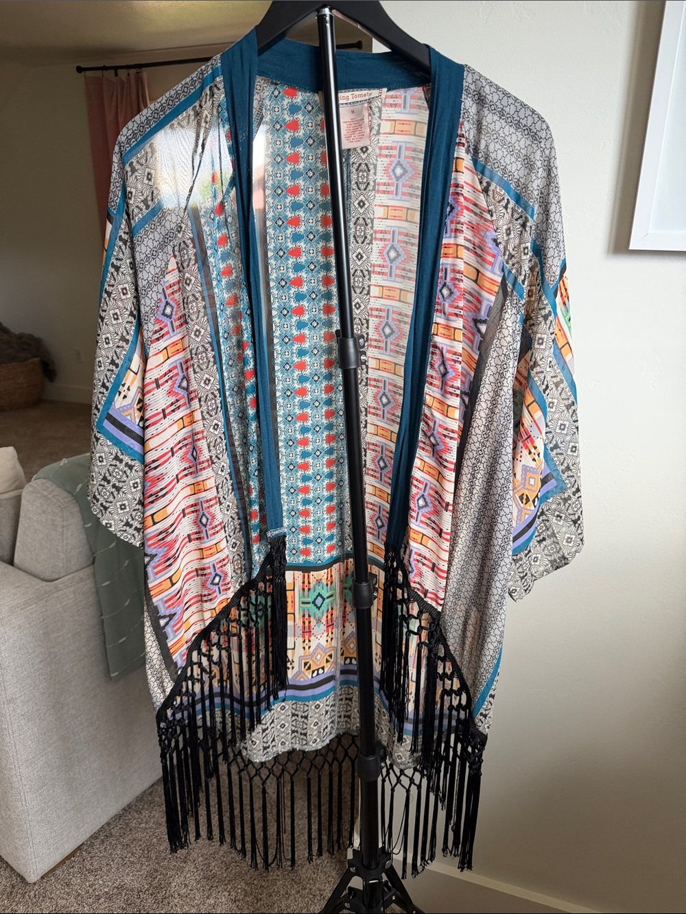 Flying Tomato Multicolor Geo Print  — Teal, Coral & Cream